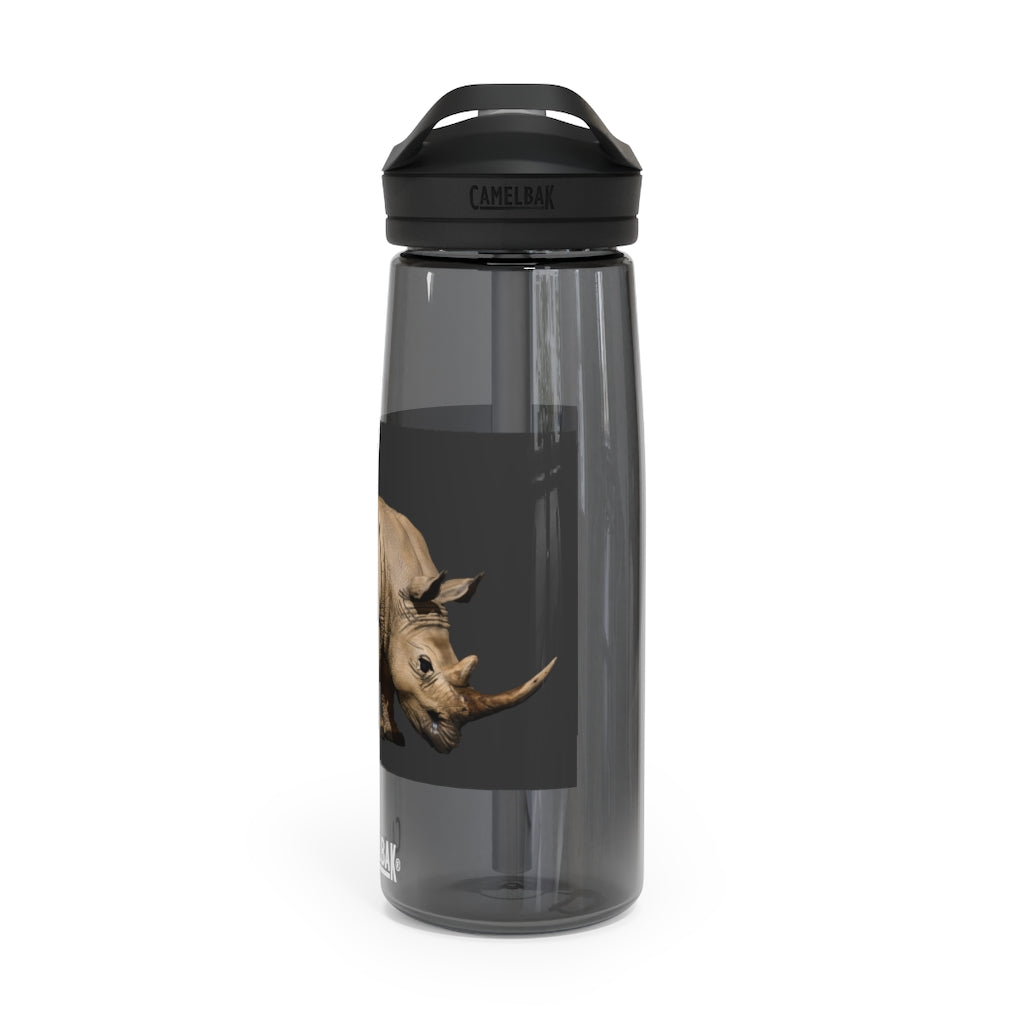 Rhino CamelBak Eddy® Water Bottle in 20oz and 25oz sizes, showcasing its durable Tritan™ material and spill-proof design.